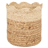 ROSIE - Cesta de fibra vegetal y fibra de maíz beige y marrón