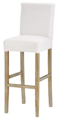 MARGAUX - Chaise de bar à housser pieds en pin blanchi