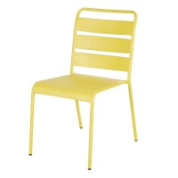 BELLEVILLE - Chaise en métal jaune