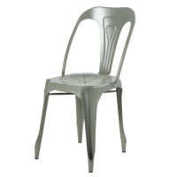 Chaise indus en métal vert kaki Chaise indus en métal vert kaki