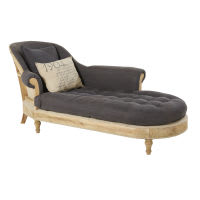Chaise longue 1 posto in lino grigio carbone Chaise longue 1 posto in lino grigio carbone