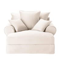 Chaise longue color avorio in cotone Chaise longue color avorio in cotone