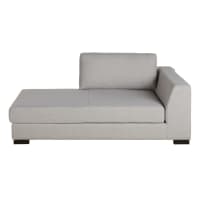 TERENCE - Chaise longue derecha con espacio de almacenamiento para sofá modulable gris claro