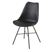WEMBLEY - Chaise noire et pieds en métal noir