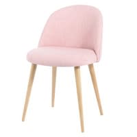 Chaise vintage rose et bouleau massif Chaise vintage rose et bouleau massif