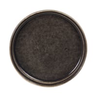 Set of 4 - Charcoal grey stoneware dessert plate
