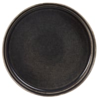 Set of 4 - Charcoal grey stoneware plate