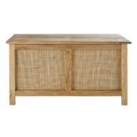 MALANA - Chest in mango wood and rattan canework H46cm