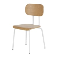 ANTWERP - Children's chair in wood-effect and white metal