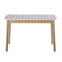 MATEO - Children's garden table in light grey solid acacia L80cm