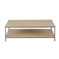 LANESTER - Coffee table in grey and natural with 2 levels