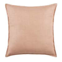 Cojín de lino lavado color rosa antiguo 45 x 45, OEKO-TEX®