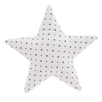 BERLIN - Cojín estrella de algodón orgánico negro y blanco con estampado 45 x 45 cm