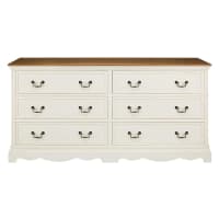 LÉONTINE - Commode 6 tiroirs crème