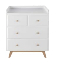 SWEET - Commode à langer style scandinave 4 tiroirs blanche
