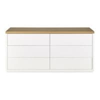 Commode blanche 6 tiroirs Commode blanche 6 tiroirs