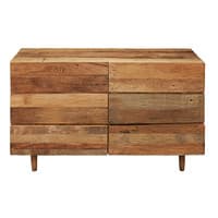 Commode double 6 tiroirs en bois recyclés Commode double 6 tiroirs en bois recyclés