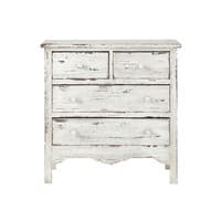Commode en bois blanche effet vieilli L 77 cm Commode en bois blanche effet vieilli L 77 cm