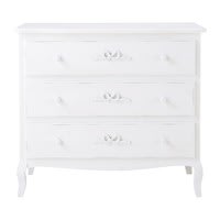 Commode en bois blanche L 90 cm Commode en bois blanche L 90 cm