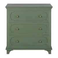 SELENA - Cómoda com 3 gavetas, verde-caqui