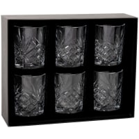 Conjunto de copos de whisky (x6) em vidro esculpido