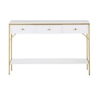 Console 3 tiroirs en acacia massif blanc Console 3 tiroirs en acacia massif blanc