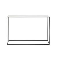 Console en marbre blanc et métal noir Console en marbre blanc et métal noir