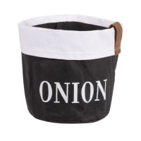Lot de 2 - Corbeille à oignons en papier noir et blanc