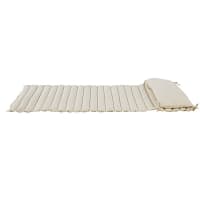 AKKER - Cotton beach mat with ecru and white graphic design