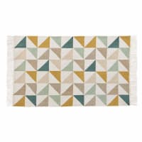 GASTON - Cotton Rug with Multicoloured Graphic Motifs 60x100