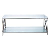 Couchtisch aus Glas und Metall, B 110 cm Helsinki Couchtisch aus Glas und Metall, B 110 cm Helsinki