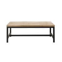 Couchtisch im Industrial-Stil aus massivem Tannenholz und Metall Couchtisch im Industrial-Stil aus massivem Tannenholz und Metall