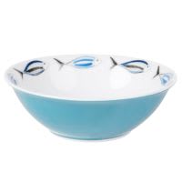 Coupelle en porcelaine verte et blanche imprimé poissons bleus Coupelle en porcelaine verte et blanche imprimé poissons bleus