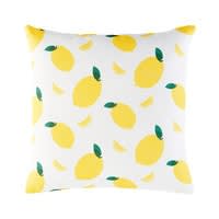 Coussin d'extérieur blanc imprimé citrons jaunes 45x45 Coussin d'extérieur blanc imprimé citrons jaunes 45x45