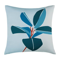 LUPITA - Coussin d'extérieur vert et bleu imprimé fleur 45x45