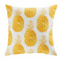 Coussin de jardin en tissu blanc imprimé ananas 45x45 ABACA Coussin de jardin en tissu blanc imprimé ananas 45x45 ABACA