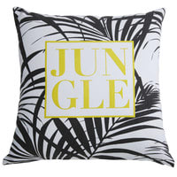 Coussin en coton blanc imprimé jaune et noir 45x45cm JUNGLE Coussin en coton blanc imprimé jaune et noir 45x45cm JUNGLE