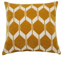 Coussin graphique jaune moutarde et blanc 45x45 Coussin graphique jaune moutarde et blanc 45x45