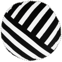 POSITANO - Coussin rond Lisa Gachet x Maisons du Monde, en velours à rayures noires et blanches, D40