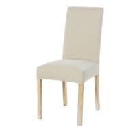 MARGAUX - Cream chenille chair cover