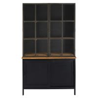 Credenza a 4 ante nera in mango e acacia Credenza a 4 ante nera in mango e acacia