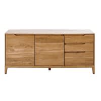 Credenza vintage a 2 ante e 3 cassetti in acacia Credenza vintage a 2 ante e 3 cassetti in acacia