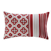 Cuscino da giardino rosso in tessuto stampato 30x50cm SAUBRIGES Cuscino da giardino rosso in tessuto stampato 30x50cm SAUBRIGES