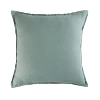 Cuscino in lino lavato verde giada 45x45 cm, OEKO-TEX®