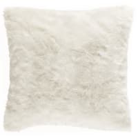 OUMKA - Cuscino in pelliccia ecologica bianco 45x45 cm