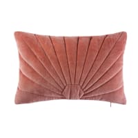 GISELE - Cuscino in velluto impunturato rosa, 25x40 cm
