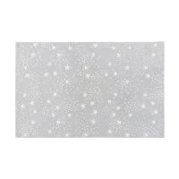 Decke aus Wolle und Baumwolle, grau mit Sternenmuster 120x180 Decke aus Wolle und Baumwolle, grau mit Sternenmuster 120x180