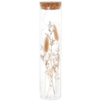 PAMPALIA - Déco lumineuse en verre avec fleurs séchées