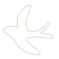 ANTWERP - Déco lumineuse oiseau en métal doré 60 LEDS