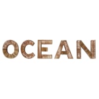 OCEAN - Déco murale en rotin et fibre végétale tressés 134x32